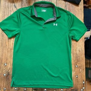 Under Armour green mens polo. Athletic "heat gear" Men's medium